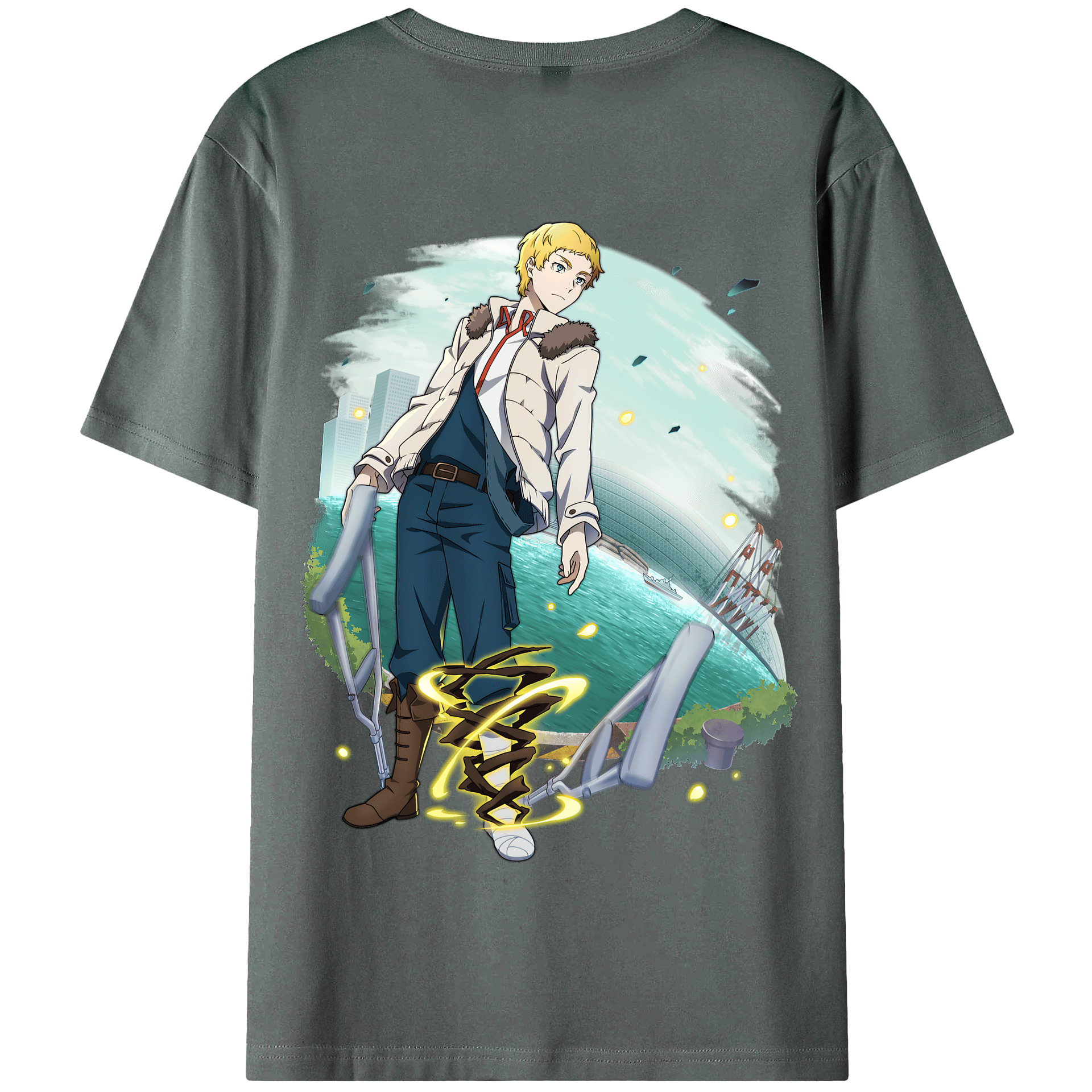 （画像用） 文豪ストレイドッグス Bungo Stray Dogs 綿100％半袖Tシャツ（背面プリント）